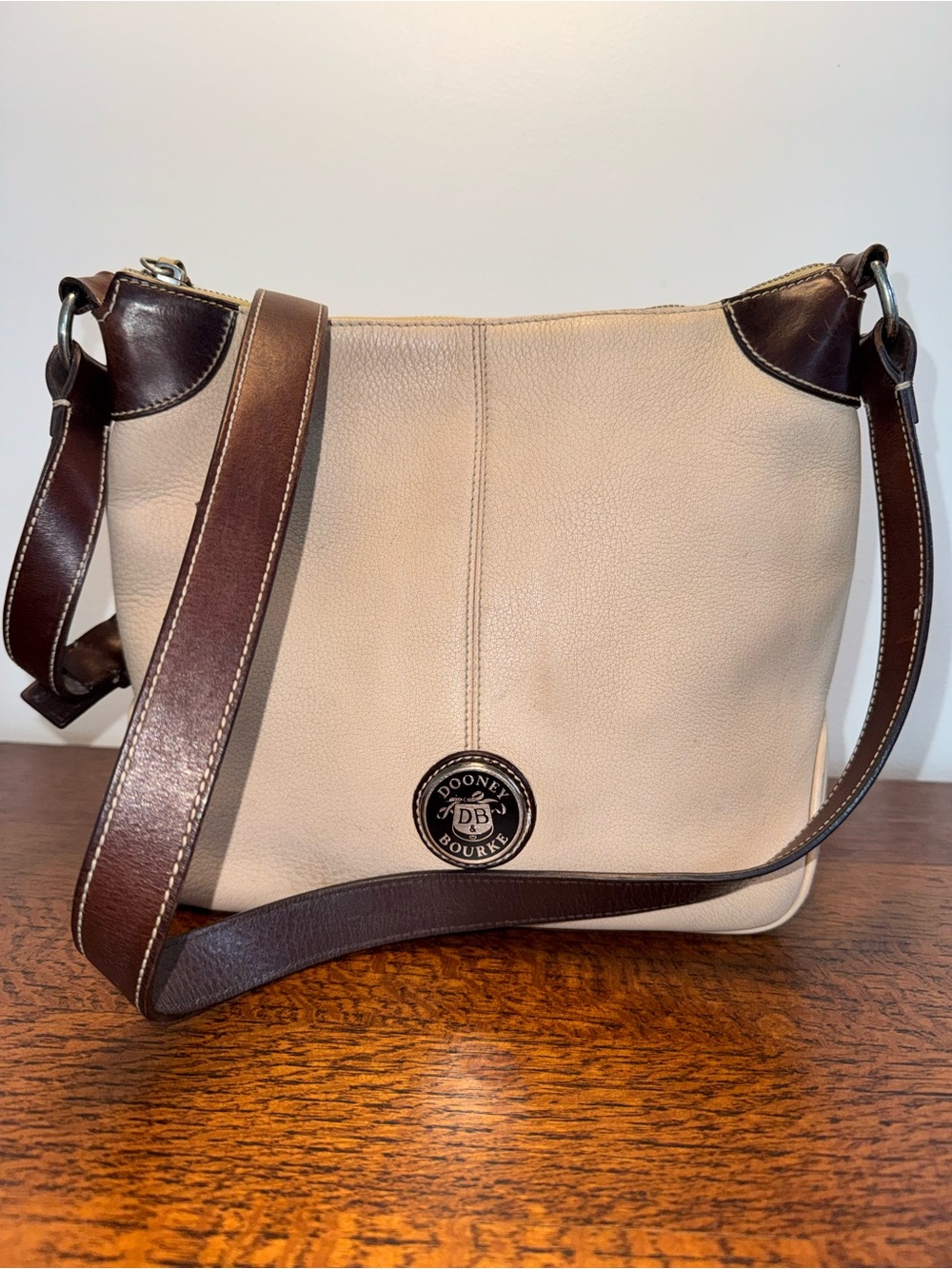Dooney & Bourke Vintage Two-Tone Leather Shoulder Bag